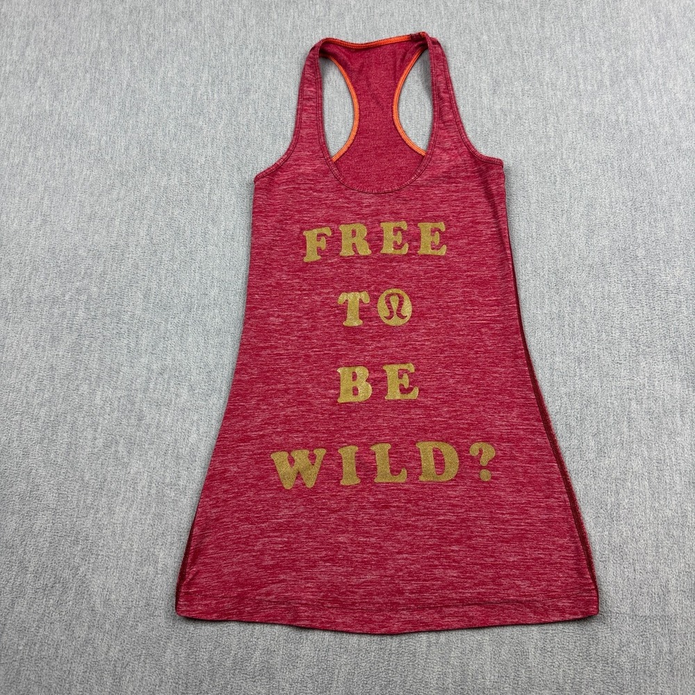 Lululemon Tank Top Womens 6 Pink Free To‎ Be Wild Yoga Gym Workout Athletic Y2K